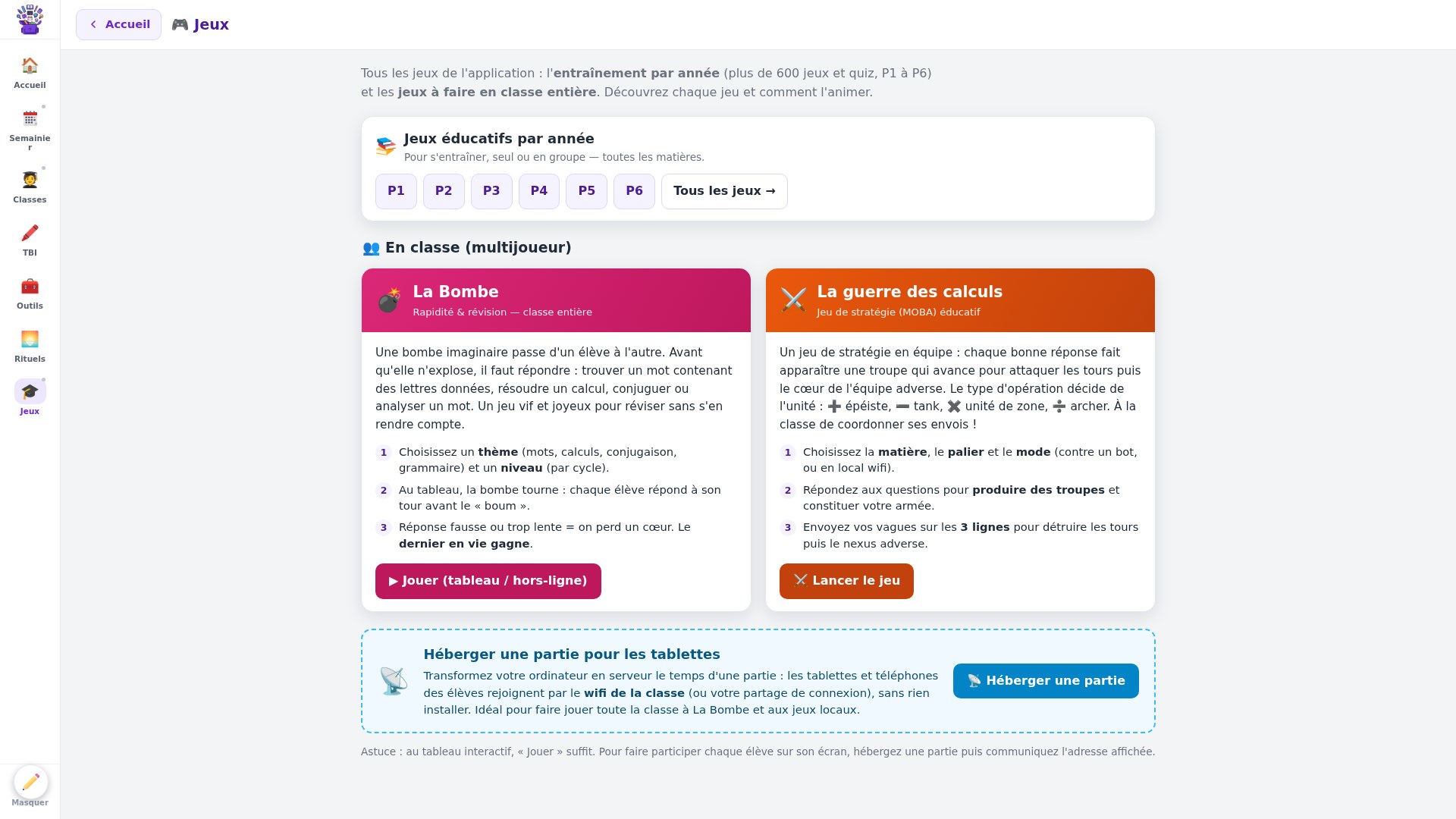 Les jeux